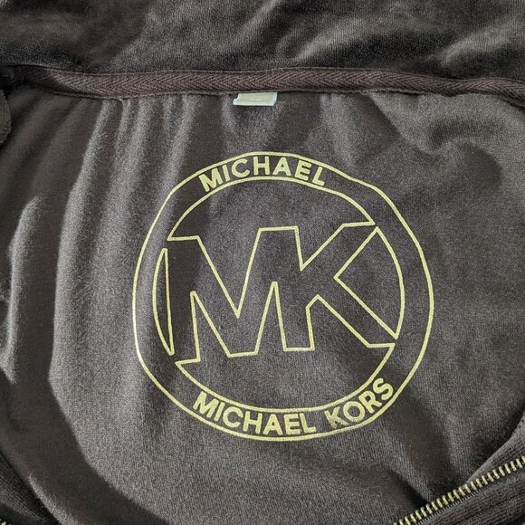 MICHAEL KORS Women's Full Zip Velvet Turtleneck Jacket Size XS Brown - Picture 9 of 11